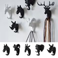 thumbnail image 4 of Wall Decoration Home Accessories Living Room Hanger Resin Animal Wall Hanger Key Kitchen Coat Clothes Towel Hooks Handbag Holder black Elephant, 4 of 9
