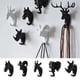 thumbnail image 4 of Perchero de pared con cabeza de animal en 3D, de resina, para abrigos y sombreros, resistente, para decoración del hogar, accesorios de baño, llavero, elefante negro, 4 of 8