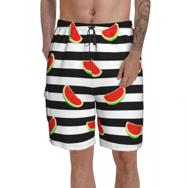 Watermelon Board Shorts Bathing Swimming Trunks Polyester Pattern Men Swim Trunks