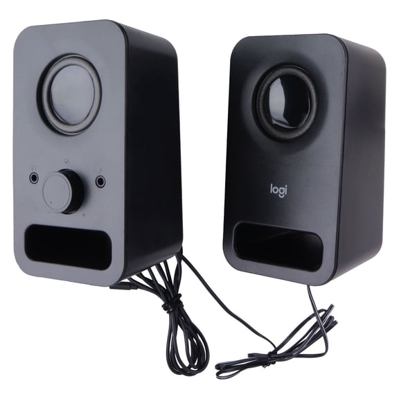 Pre-Owned Logitech Z150 Multimedia Speakers with Stereo Sound - Black (Set of 2)