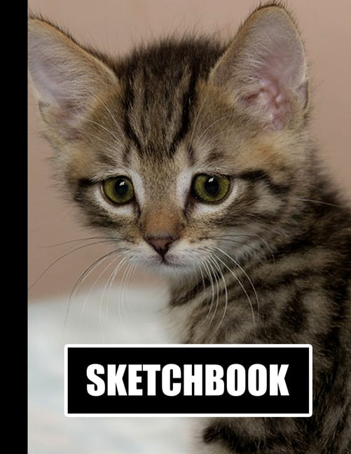 Sketchbook Cute Kitten Cat Cover Design White Paper 120 Blank