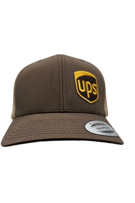 Brown United Parcel Service Official Style Color Embroidered Patch Side Snapback Khaki Brown Baseball Cap Hat