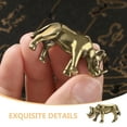 thumbnail image 3 of FRCOLOR Golden Brass Rhinoceros Figurine for Decoration with Durable Quality and Elegant Design, 3 of 8