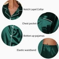 thumbnail image 5 of Avidlove Women Satin Pajama Set Silky Long Sleeve Sleepwear Soft Pj Set Button Down Nightwear S-XXL, 5 of 7