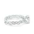 thumbnail image 7 of Celtic Weave Braided Oval Wedding Engagement Ring Size-5 CZ 925, Sterling Silver, 7 of 7