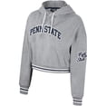 thumbnail image 2 of Women's The Wild Collective Heather Gray Penn State Nittany Lions Cropped Shimmer Pullover Hoodie, 2 of 3