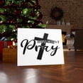 thumbnail image 4 of Scripture Walls But First Pray Cross Bible Verse Canvas Christian Wall Art Ready to Hang Unframed, 4 of 8