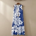 thumbnail image 4 of Xoenoiee Polynesia Hibiscus Palm Leaves Print Women's Cotton Linen Sleeveless Maxi Dress, Lightweight Tank Dress Casual Long Dress with Pockets, Breathable Fabric for Summer Spring, Size 4XL, 4 of 7