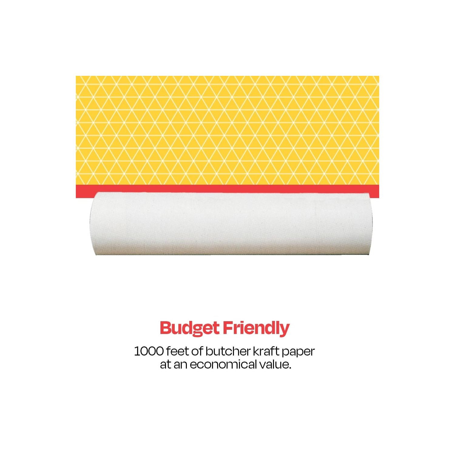 Butcher Kraft Paper Roll, Uncoated, 40 lbs, 18 Inches x 1000 Feet, White