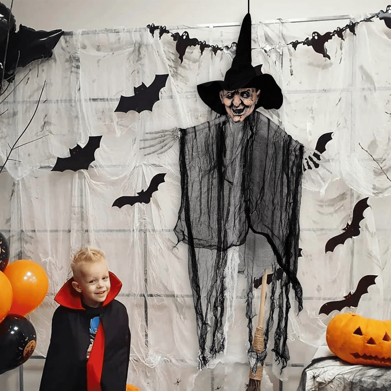 410x80 Inch Halloween Creepy Cloth Gauze Fabric in 5 Colors for Spooky Decor
