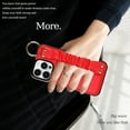 thumbnail image 6 of Feishell Compatible with iPhone 13 Pro Max Case with Wristhand Strap & Metal Ring Buckle,for Women Men,Fashion PU Leather Soft TPU Edge Shockproof Anti-Scratch Phone Protective Cover,Red, 6 of 7