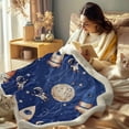 thumbnail image 3 of Dark Blue Outer Space Pattern Plush Sherpa Blanket for Kids Boys Rocket Print Fleece Throw Blanket for Sofa Chair Travel, Baby(30" x40"), 3 of 6