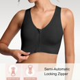 thumbnail image 3 of TEMOGU-Sports Bras for Women Full Support Front Zip Closure Compression Bras Post Surgery Wireless Racerback Sport Brassiere, 3 of 4