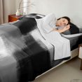 thumbnail image 4 of Manfei Abstract Watercolor Art Queen Sheets, Aesthetic Ombre Queen Sheet Sets, Gray Black White, Black Reversible 4pcs1 Flat Sheet + 1 Fitted Sheet + 2 Pillowcases, 4 of 6