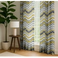 thumbnail image 4 of Vargottam Cotton Curtains for Windows - 3-in-1 Rod Pocket/Back Tab Short Window Drapes - Light Filtering Cotton Panels - Set of 2, 52"x63" - Wavy Stripe Design (White), 4 of 8