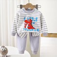 thumbnail image 2 of NOLDARES Baby Boy Fall Clothes Set Long Sleeve Crewneck Sweatshirts Pants Infant Newborn Winter Outfits Size:4-5 Y,Light Gray, 2 of 5