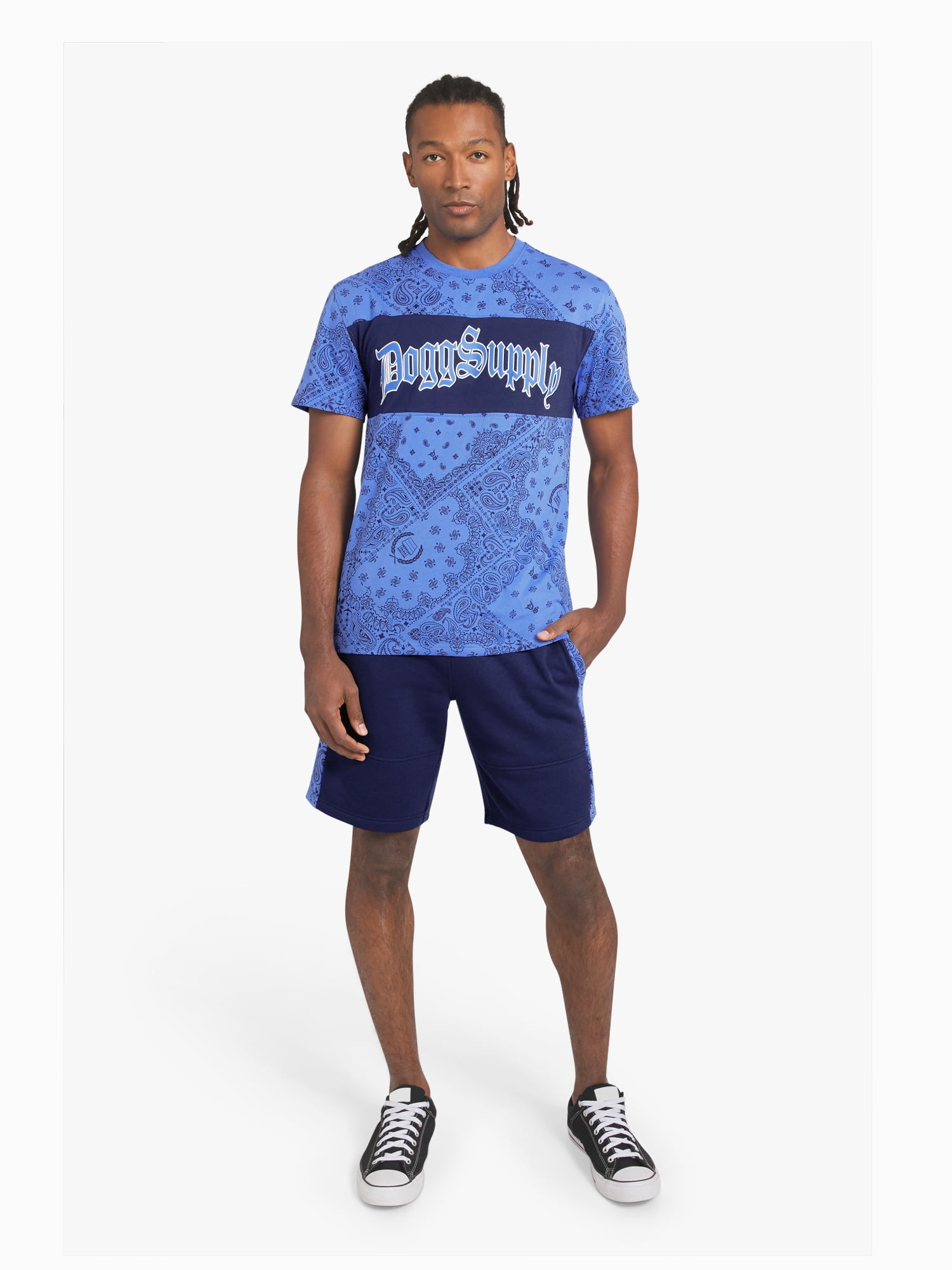Dogg Supply by Snoop Dogg All-Gender Men's and Women's Bandana Print Short Sleeve Tee, Sizes XS-3XL