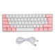 thumbnail image 1 of Teclado para juegos USB 61 teclas contraste de Color RGB luz tecla separación de línea teclado mecánico con cable para juegos de oficina blanco rosa, 1 of 14