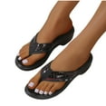 thumbnail image 4 of AXXD Women Black Sandals Clearance Flat Shoes Ladies Beach Sandals Summer Non-Slip Causal, 4 of 4