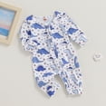 thumbnail image 2 of Okbabeha Baby Halloween Rompers Onesie Dinosaur Pumpkin Print Long Sleeve Zipper Jumpsuit for Newborn Infant Cute Fall Clothes, 2 of 7