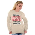 thumbnail image 4 of Wife Husband Loves Fishing Cute Girly Women Crewneck Sweatshirt Brisco Brands L, 4 of 5