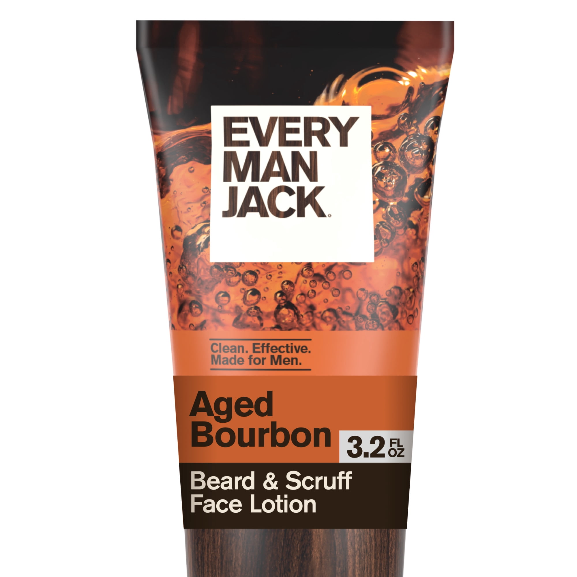 Every Man Jack Aged Bourbon Beard Scruff Face Lotion for Men, Naturally Derived, 3.2 fl. oz