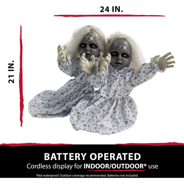 Haunted Hill Farm 33 in. Groundbreaker Animatronic Zombie Twins