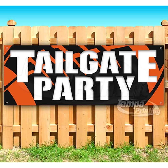 Tailgate Party 13 oz Vinyl Banner With Metal Grommets