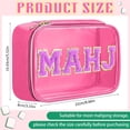 thumbnail image 3 of Mahjong Tile Bag,Empty Mahjong Bag,Large Capacity PVC Clear Mahjong Case,Mahjong Rack Bag,Tile Storage Bag,Tile Holder Rack Bag,Travel Organizer for Makeup & Toiletry Bag(Hot Pink), 3 of 9