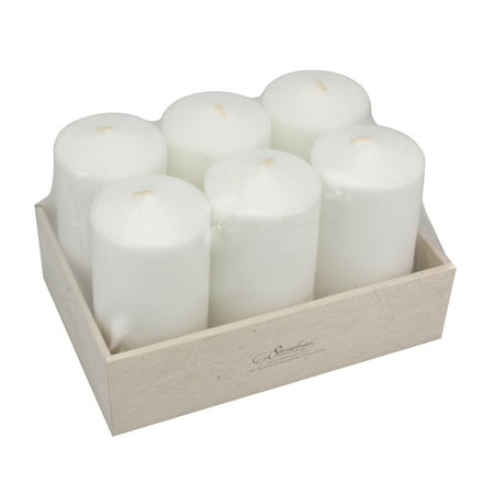 Stonebriar Tall 3 x 6 Inch Unscented White Pillar Candle Set, Candle Decor for Lanterns, Hurricanes, and Centerpieces, Set of
