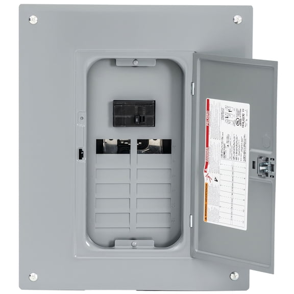 Square D Homeline 100A 12-Space 24-Circuit Indoor Main Breaker Plug-on Neutral Load Center