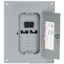 Square D Homeline 100A 12-Space 24-Circuit Indoor Main Breaker Plug-on Neutral Load Center