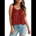 thumbnail image 3 of Camisola Sin Mangas con Lentejuelas para Mujer, Estilo Camisola, Color Vino Tinto XXL, 3 of 7