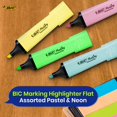 thumbnail image 5 of Bic Highlighter Flat - Assorted Pastel & Neon - Blister pack of 8, 5 of 8