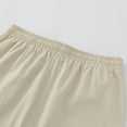 thumbnail image 6 of Oplxuo Women's Elastic Waist Knee Length Casual Cotton Bermuda Shorts with Drawstring, 6 of 7
