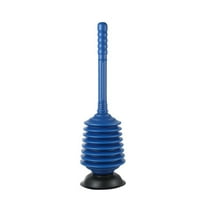 High Pressure Toilet Unclogger | Manual Plunger for Kitchen Sink & Drain Blockage Removal | Blue Plastic 52cm Pipe Cleaner Tool