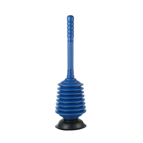 High Pressure Toilet Unclogger | Manual Plunger for Kitchen Sink & Drain Blockage Removal | Blue Plastic 52cm Pipe Cleaner Tool