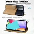 thumbnail image 3 of Cute Cartoon Wallet Phone Case for Samsung Galaxy A52 5G with Card Holder Soft PU Leather Kickstand Cover for Men and Women Magnetic Shockproof Protective with Lanyard, Khaki, 3 of 9