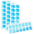 thumbnail image 1 of Paquete de bandejas de silicona para cubitos de hielo con tapas, sin BPA, flexibles, 56 moldes para cubitos de hielo, bandejas para cubitos de hielo de fácil liberación con tapas extraíbles sin derrames, aptas para lavavajillas, apilables y duraderas Ormromra LRWJ787-5, 1 of 6