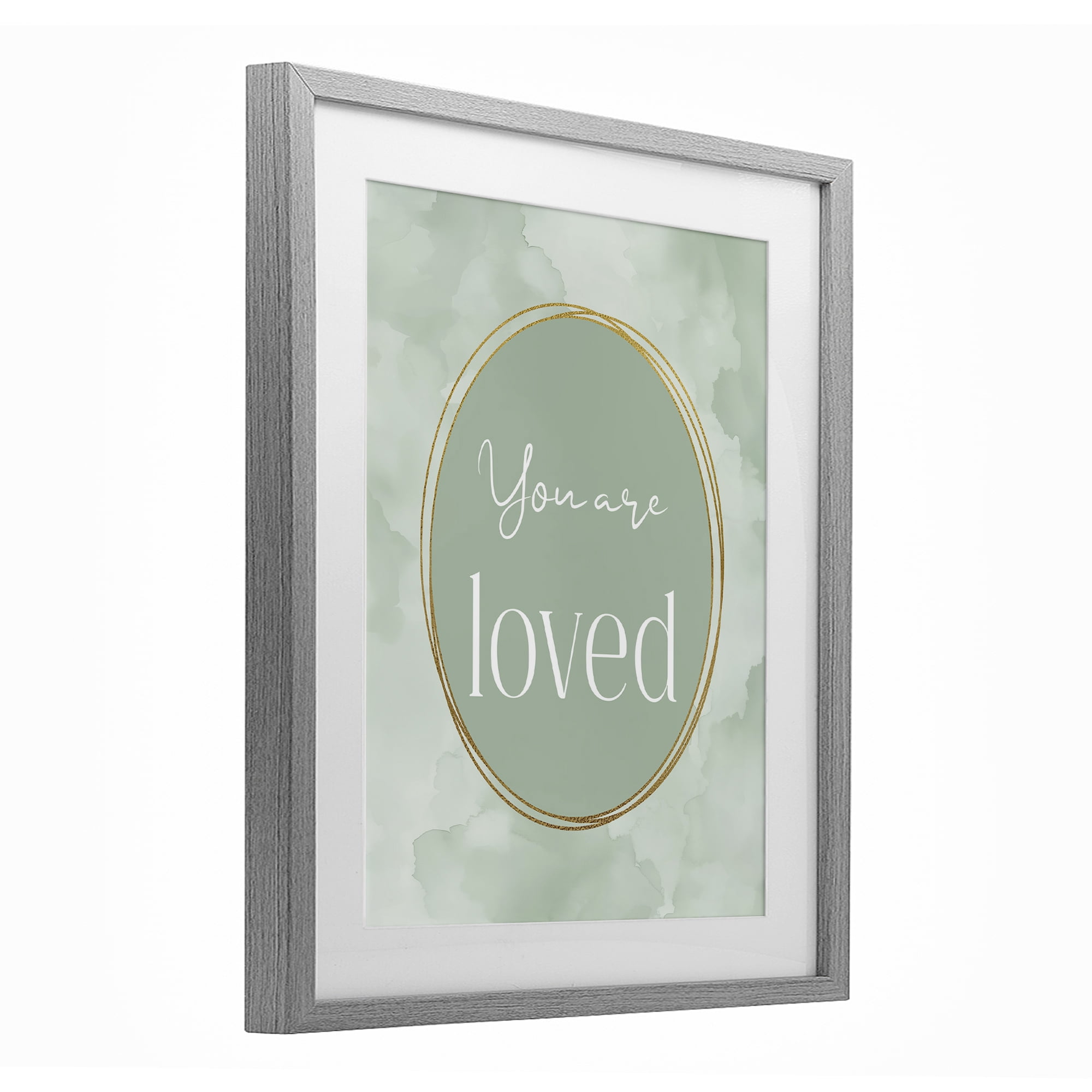 Stupell Industries Green Golden Affirmation Gray Framed Print Under Glass, design by Christine Simpson Art