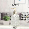 thumbnail image 4 of 400ml Transparent Square Glass Hand Sanitizer Bottle, Press Type Shower Gel Lotion Empty Bottle, Suitable For Kitchen, Bathroom, 4 of 5