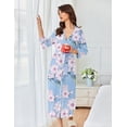 thumbnail image 3 of Ekouaer Women's Robe Long Waffle Knit Bathrobe Lightweight Soft Kimono Robes Loungewear, 3 of 6