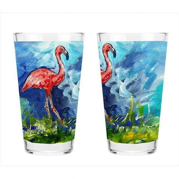 Carolines Treasures MW1174PINT Flamingo 16 Oz. Mixing Glass