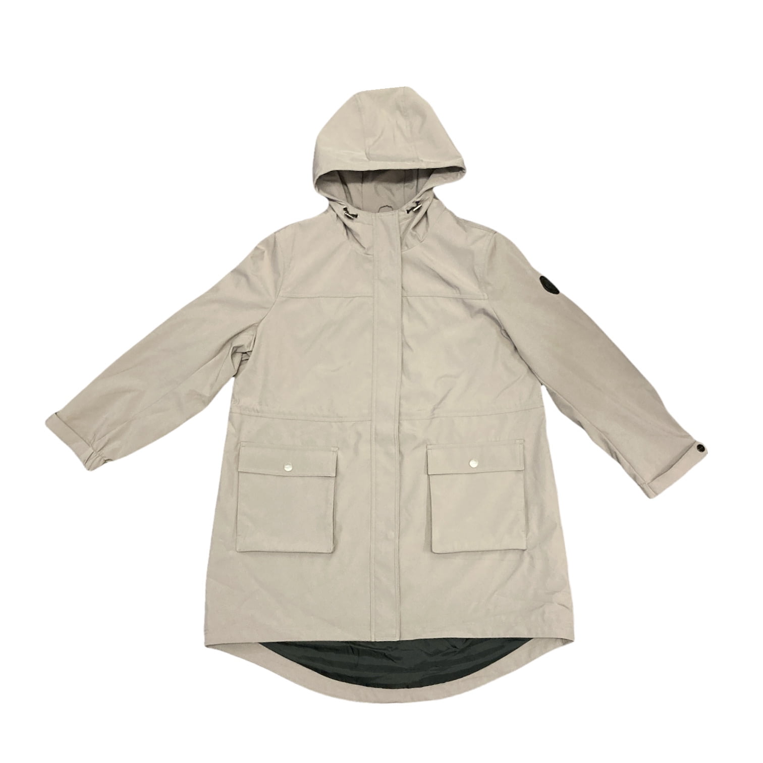 DKNY Women's Water Resistant Hooded Long Line Parka Jacket, Adjustable ...
