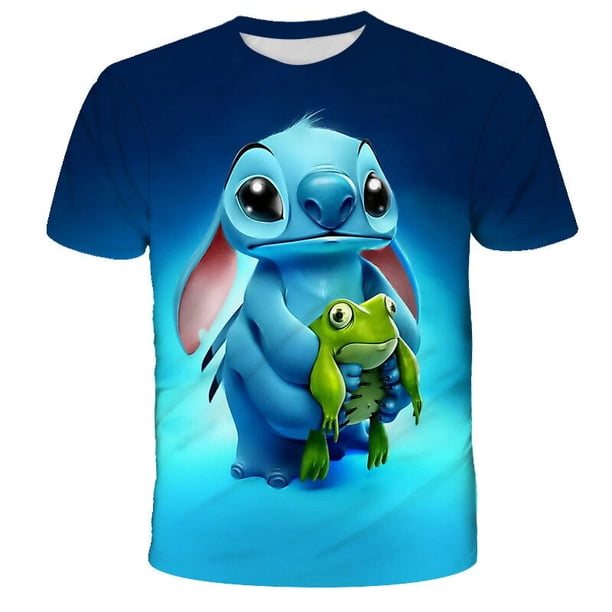 Stitch T-Shirts Disney Cartoon Anime Colorful 3D Print Streetwear Men Women Fashion Oversized T Shirt Kids Boys Girls Tees Tops4XL Gao Jinjia LED
