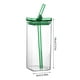 thumbnail image 2 of Vaso de cristal con pajita de calor 400ML Vaso de bebida fría Vaso de zumo con tapa Vaso de leche Textura de cristal Adecuado para uso de bebidas Taza de café, 2 of 7