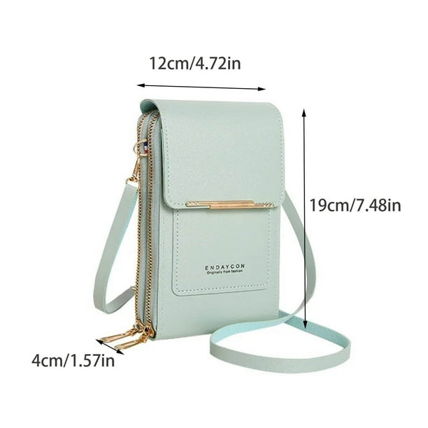 Bolsa de Teléfono Y Cartera, Bolsa de Teléfono de Pantalla Táctil de Cuero 19x12x4cm con Correa de Hombro, Múltiples Compartimentos para Tarjetas Maquillaje en Efectivo Y Hasta 6.7 Pulgadas Teléfonos