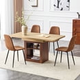 thumbnail image 2 of StnTalk Small Space Dining Table Set for 4, 59"-71" Expandable Kitchen Table Set, Apartment Dining Room Table with 4 Chairs & Storage, 2 of 10