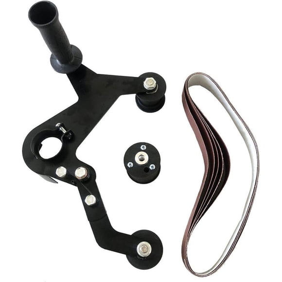 Adaptador de lijadora de banda para lijado de tubos o tuberías con amoladora angular