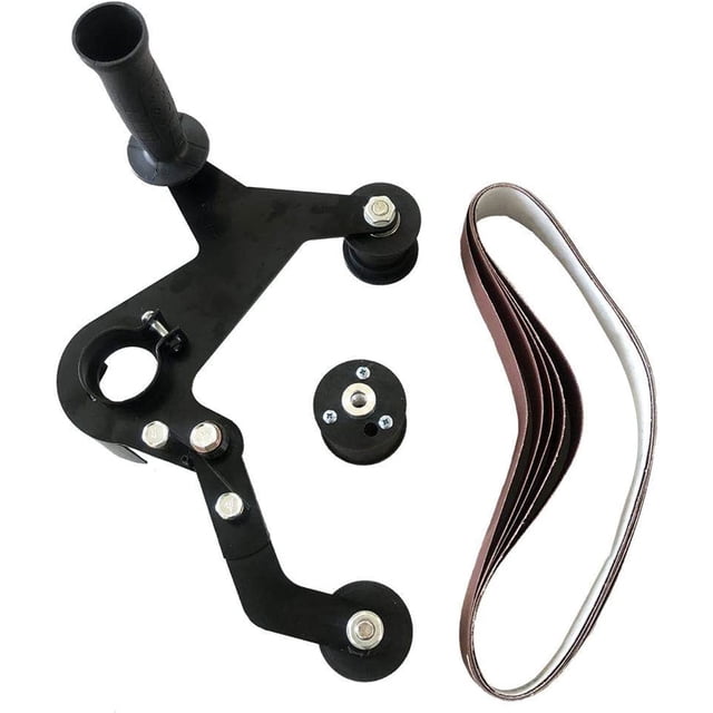 Adaptador de lijadora de banda para lijado de tubos o tuberías con amoladora angular